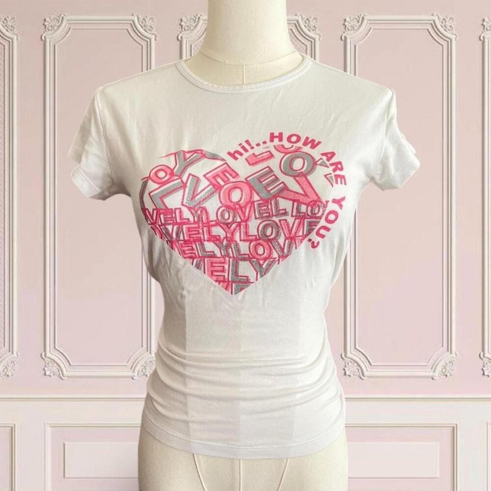 Baleno Women's white and pink graphic tee